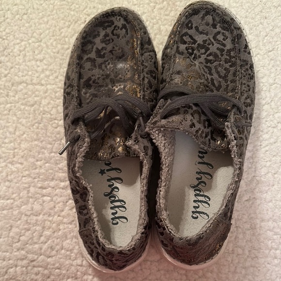 Hey Dude Women's Moccasins in Gray and Gold - Picture 9 of 9